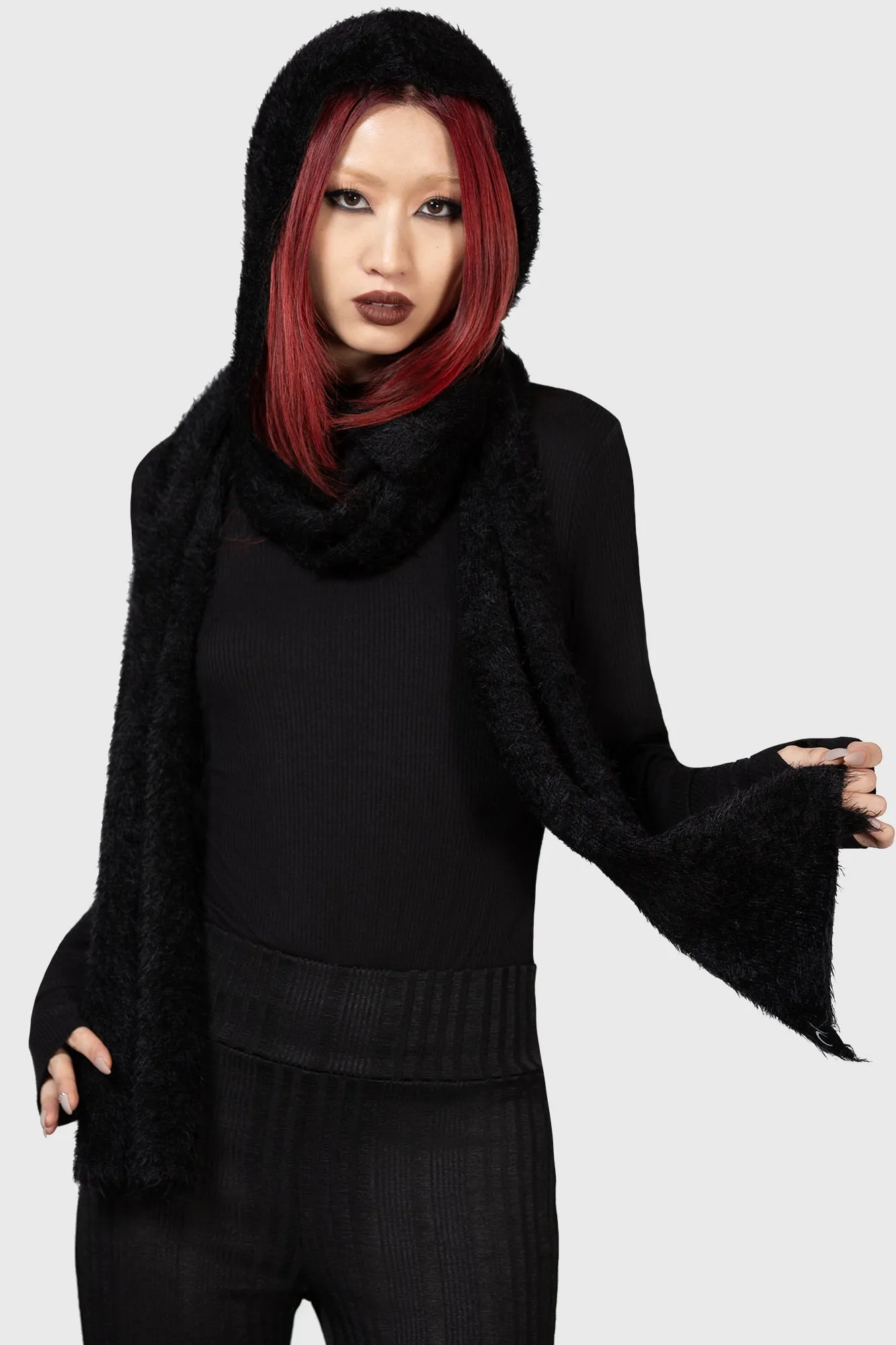 Ashen Hooded Scarf