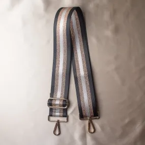 Black and Rose Gold Striped Purse Strap