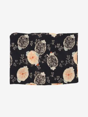 Black floral printed scarf