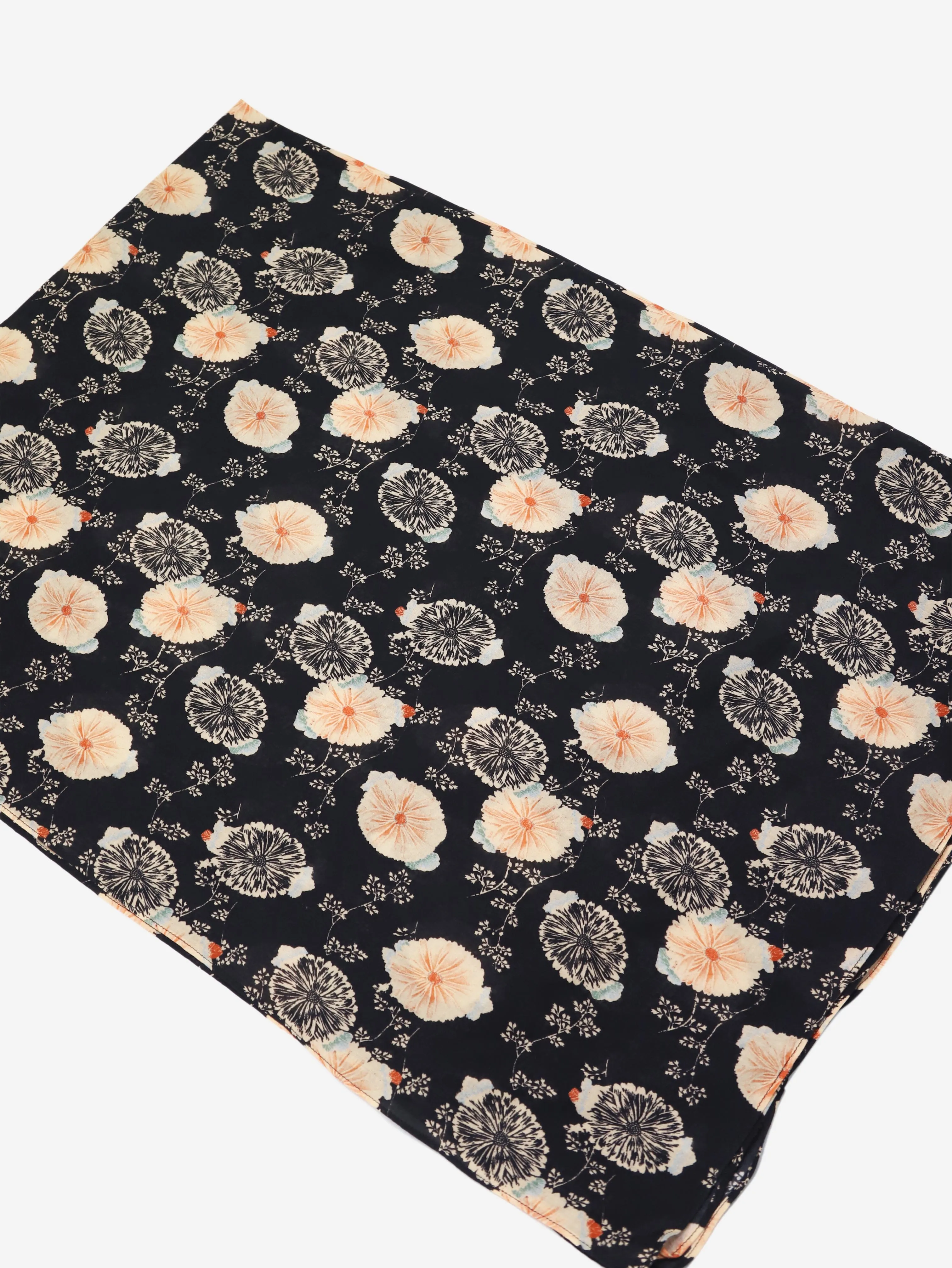 Black floral printed scarf