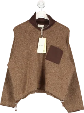 BY FAR Brown Elder Cashwool Sweater UK S