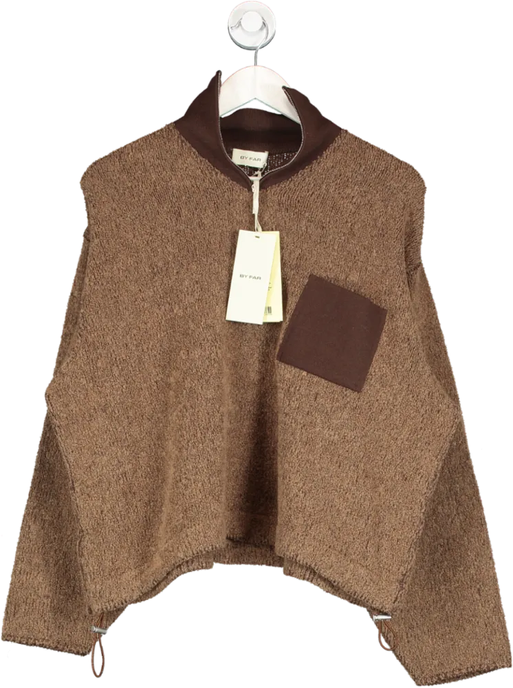 BY FAR Brown Elder Cashwool Sweater UK S