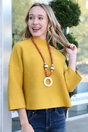 CALL ME CLASSIC SWEATER -MUSTARD