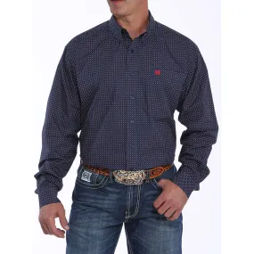 Cinch Navy, White & Red Geometric Print Mens Shirt