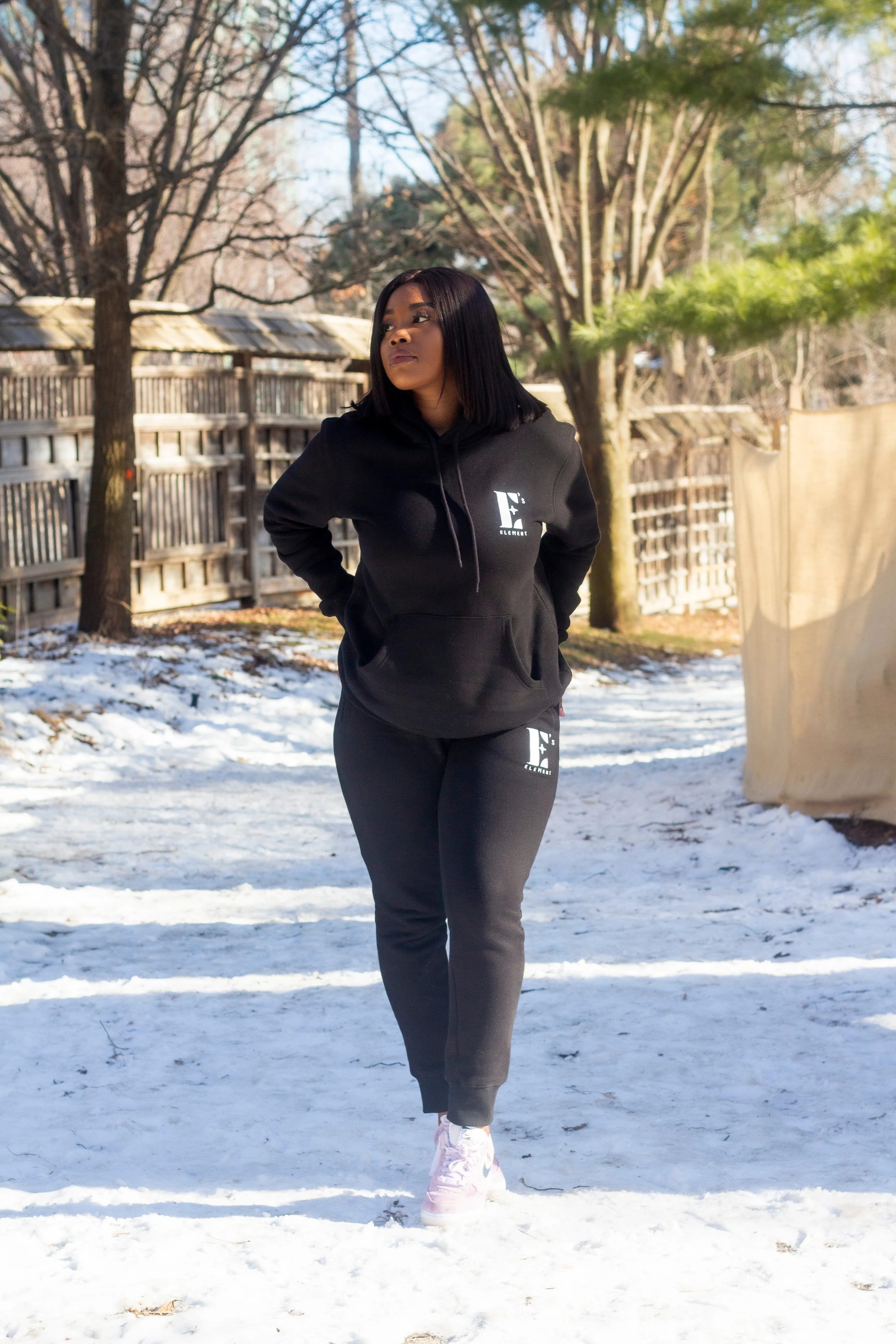 E's Element Essential Sweatsuit Set In Smoky Black