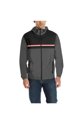 Gray & Black Quilted Windbreaker for Men