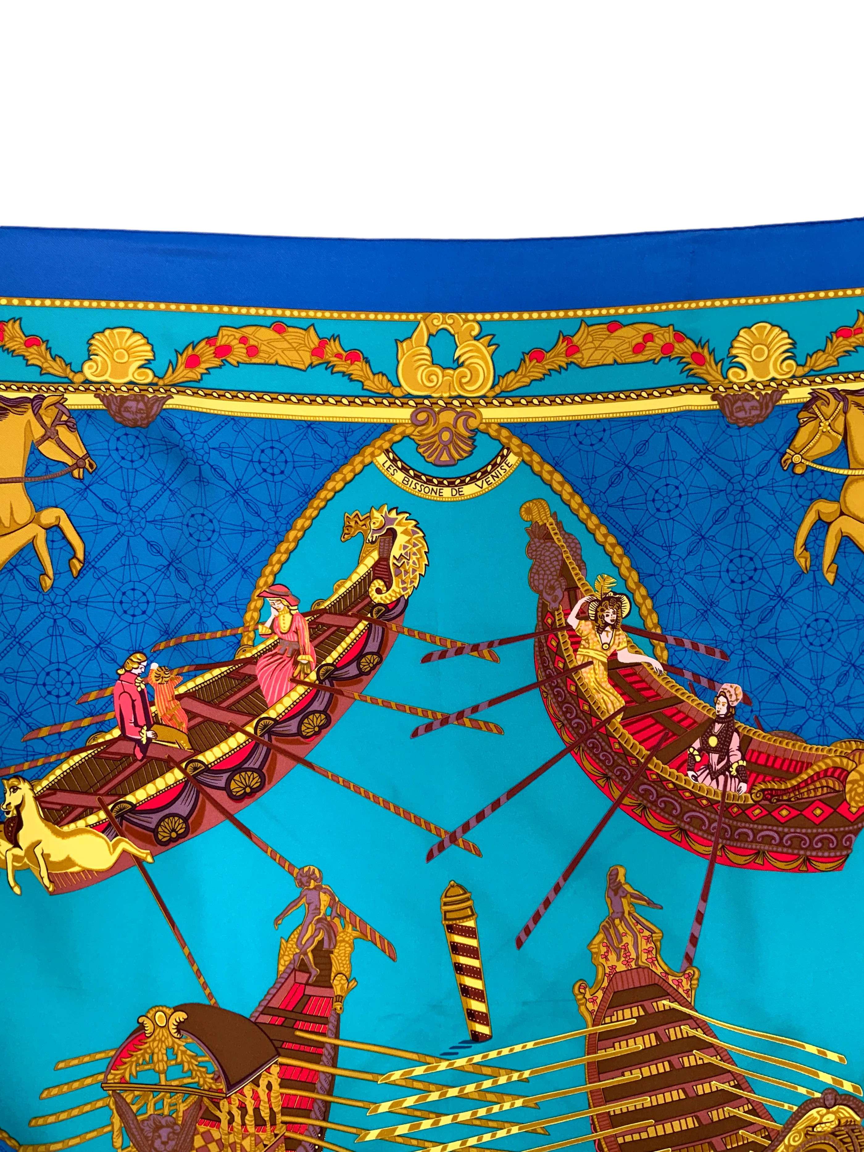 Hermes Les Bissone de Venise Silk Scarf 90