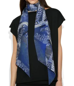 JONI SCARF SILK PRINT BLACK IRIS