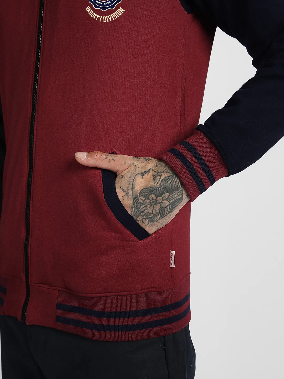 Legendary Maroon Pocket Graphic Printed Jacket