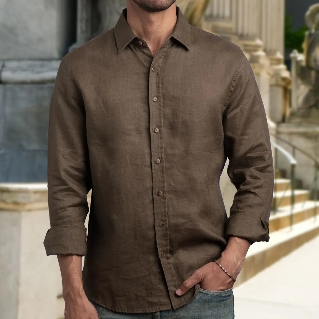 Linen Shirt | Brown