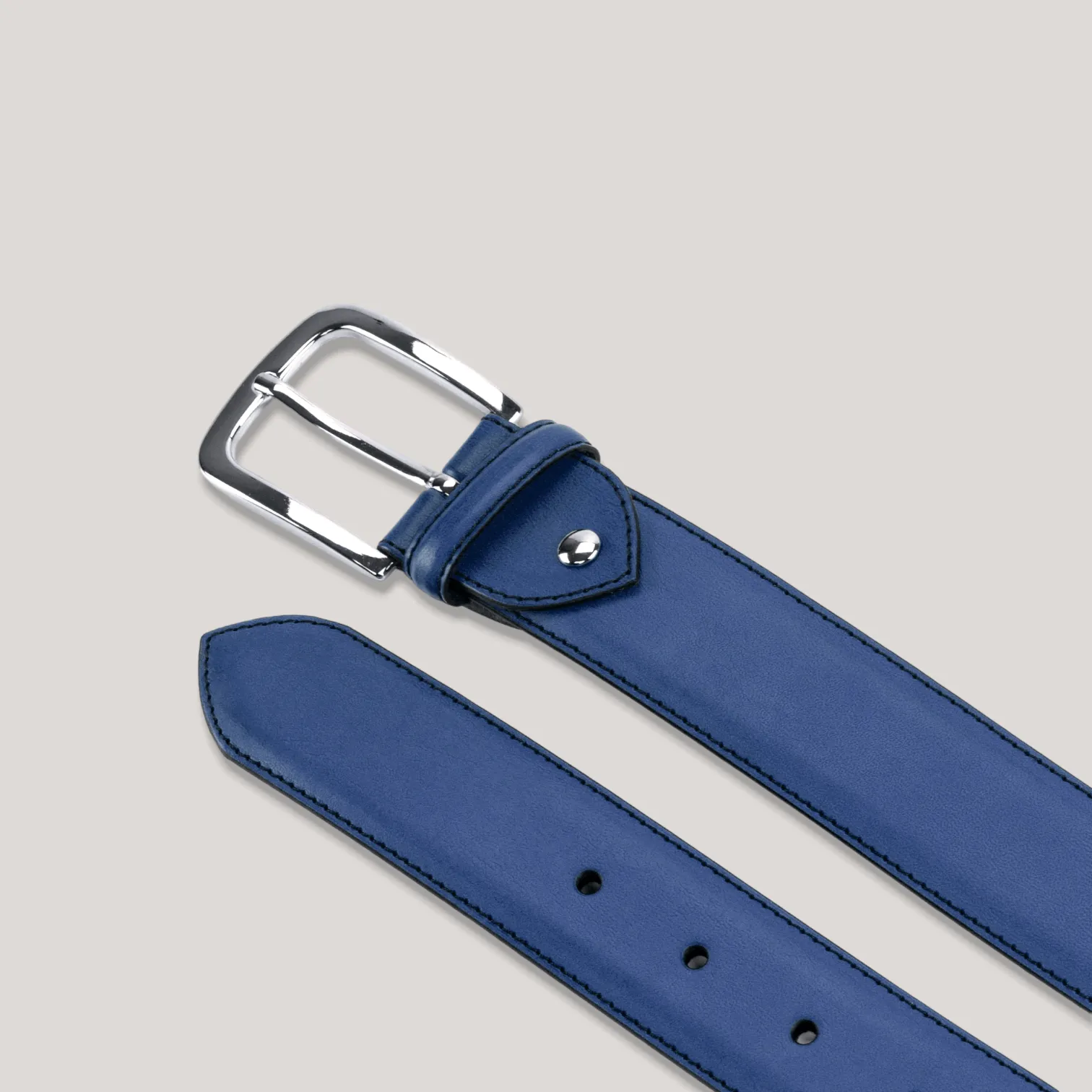 LUMEN - Ultramarine Blue Vegan Belt - Silver