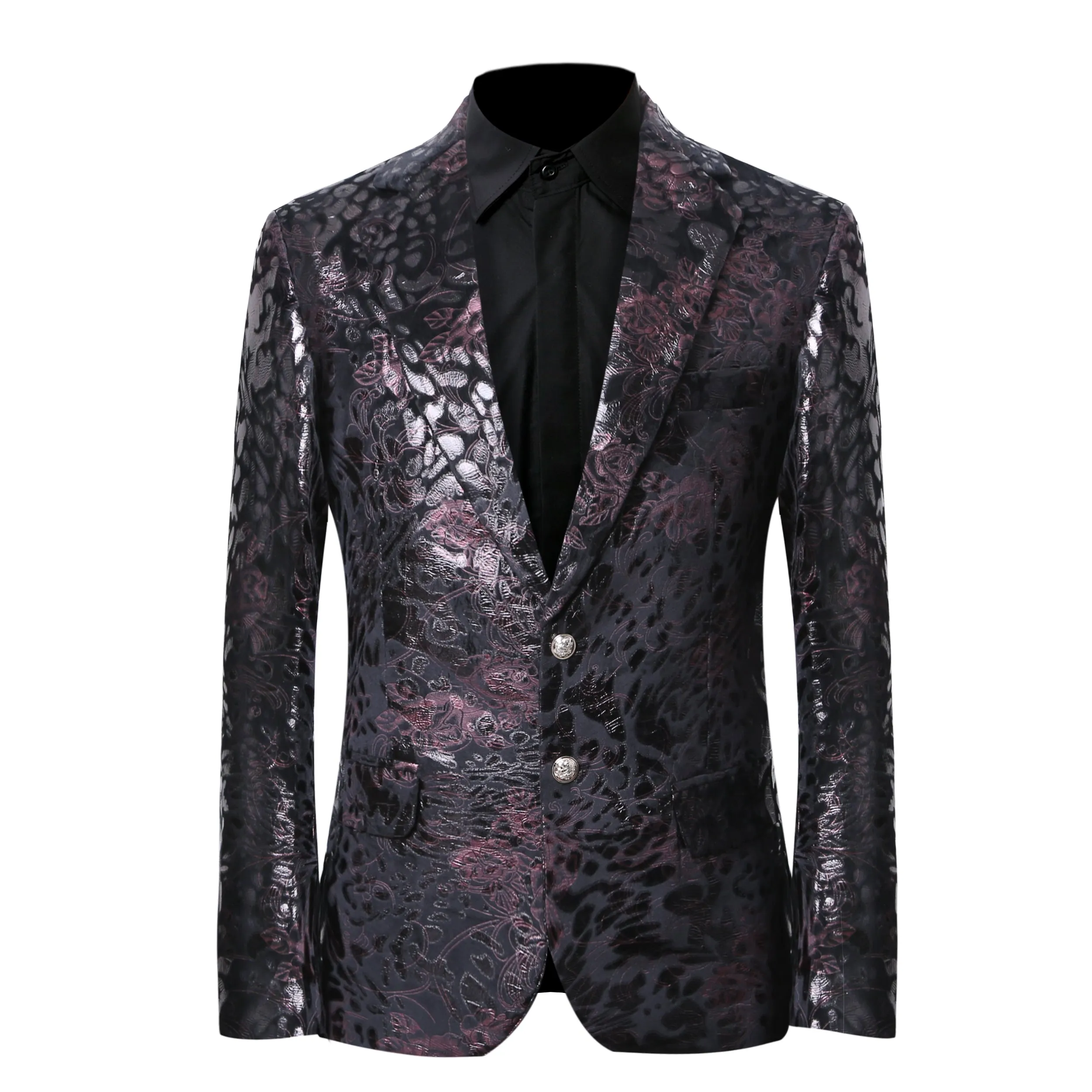 Maroon Print Stylish Blazer Slim Fit Floral Blazer