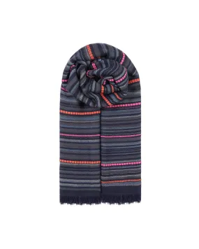 Ombre London Navy Stripe Scarf