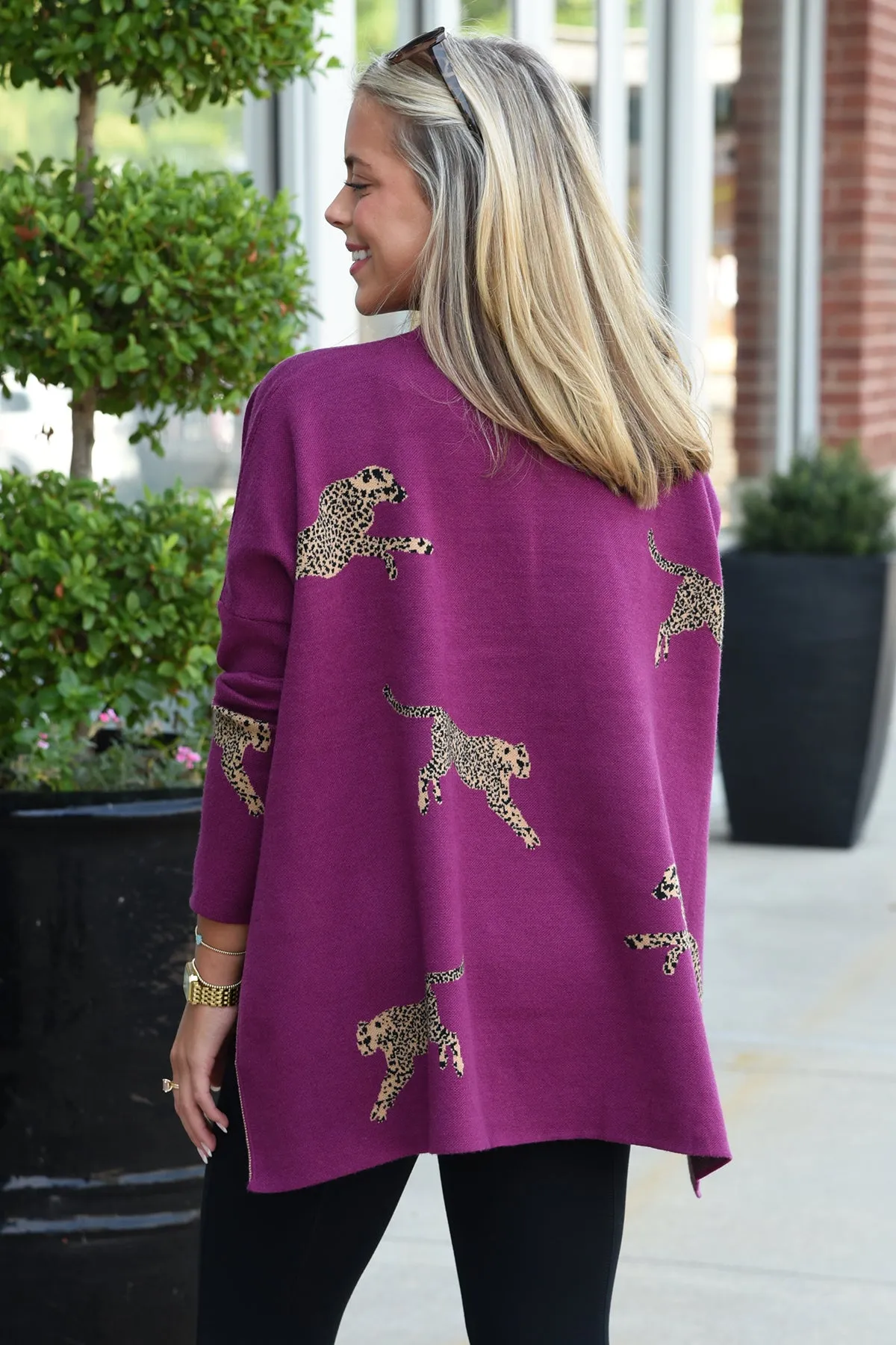 ON THE PROWL SWEATER -PLUM