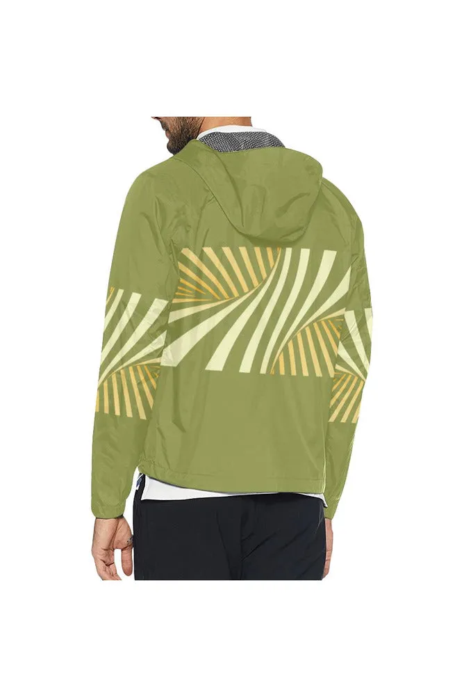 Pepper Stem Green & Aspen Gold Illusion All Over Print Windbreaker for Men (Model H23)