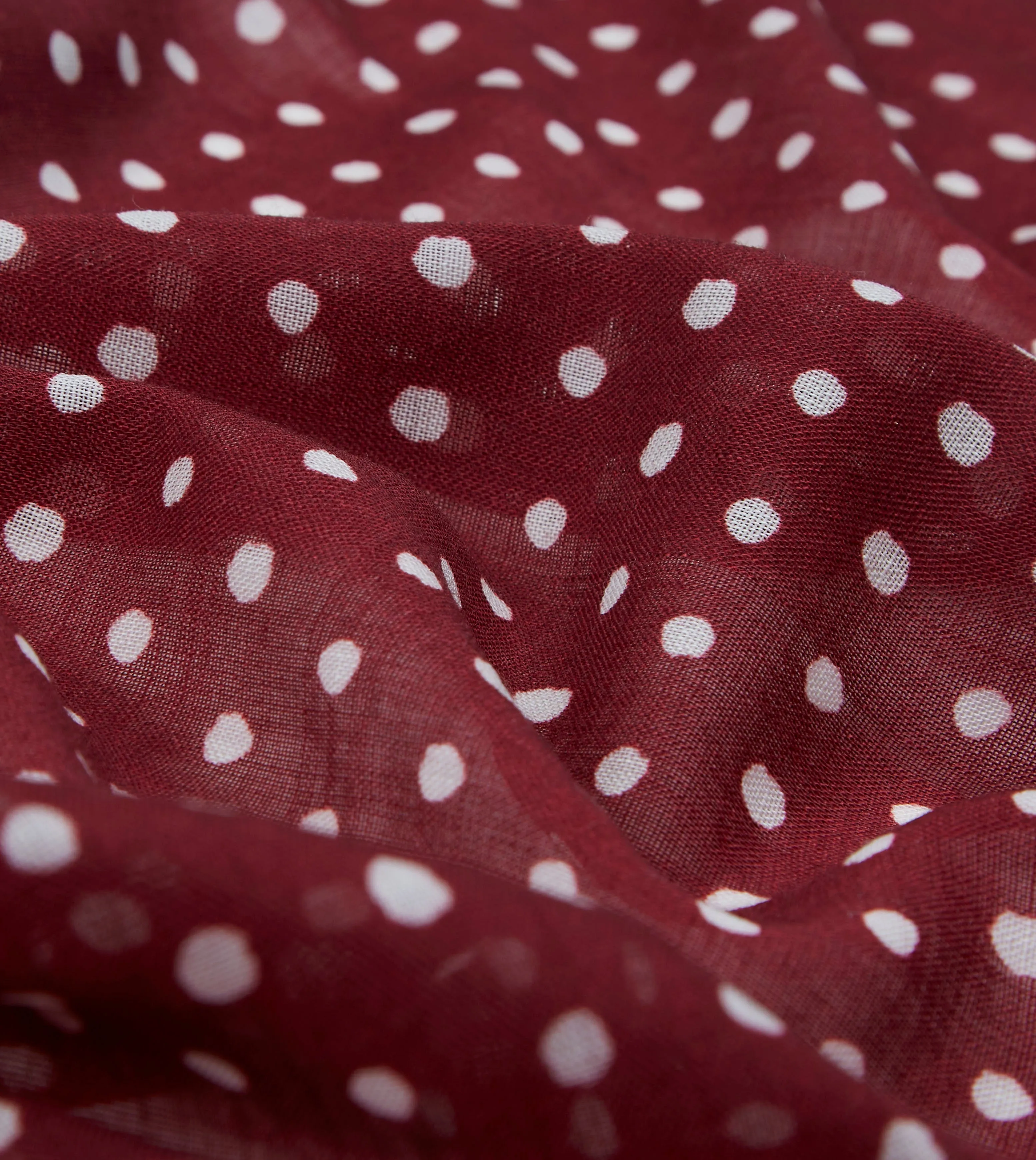 Red Polka Dot Print Wool Scarf