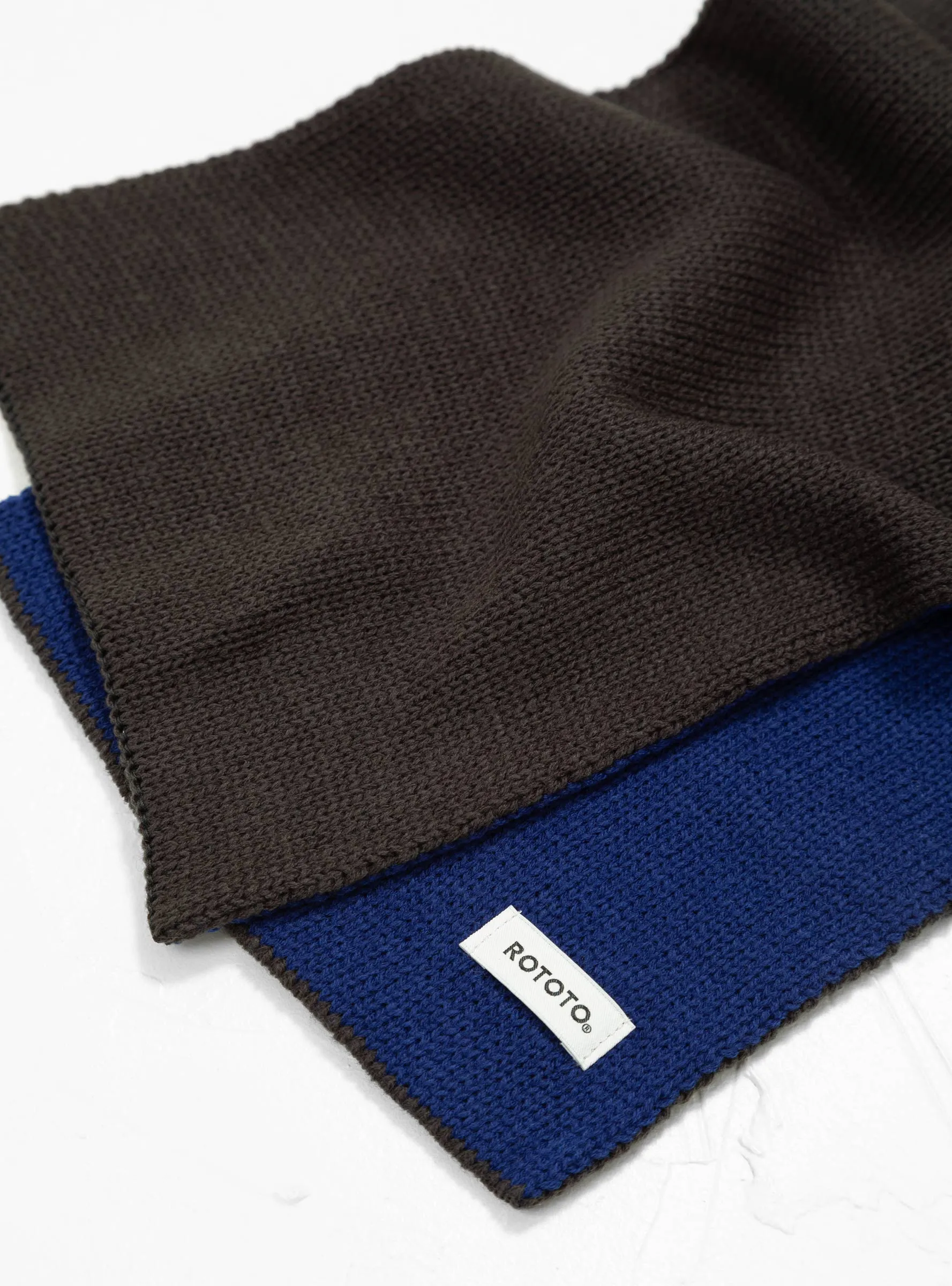 Reversible Chunky Muffler Scarf Charcoal & Blue