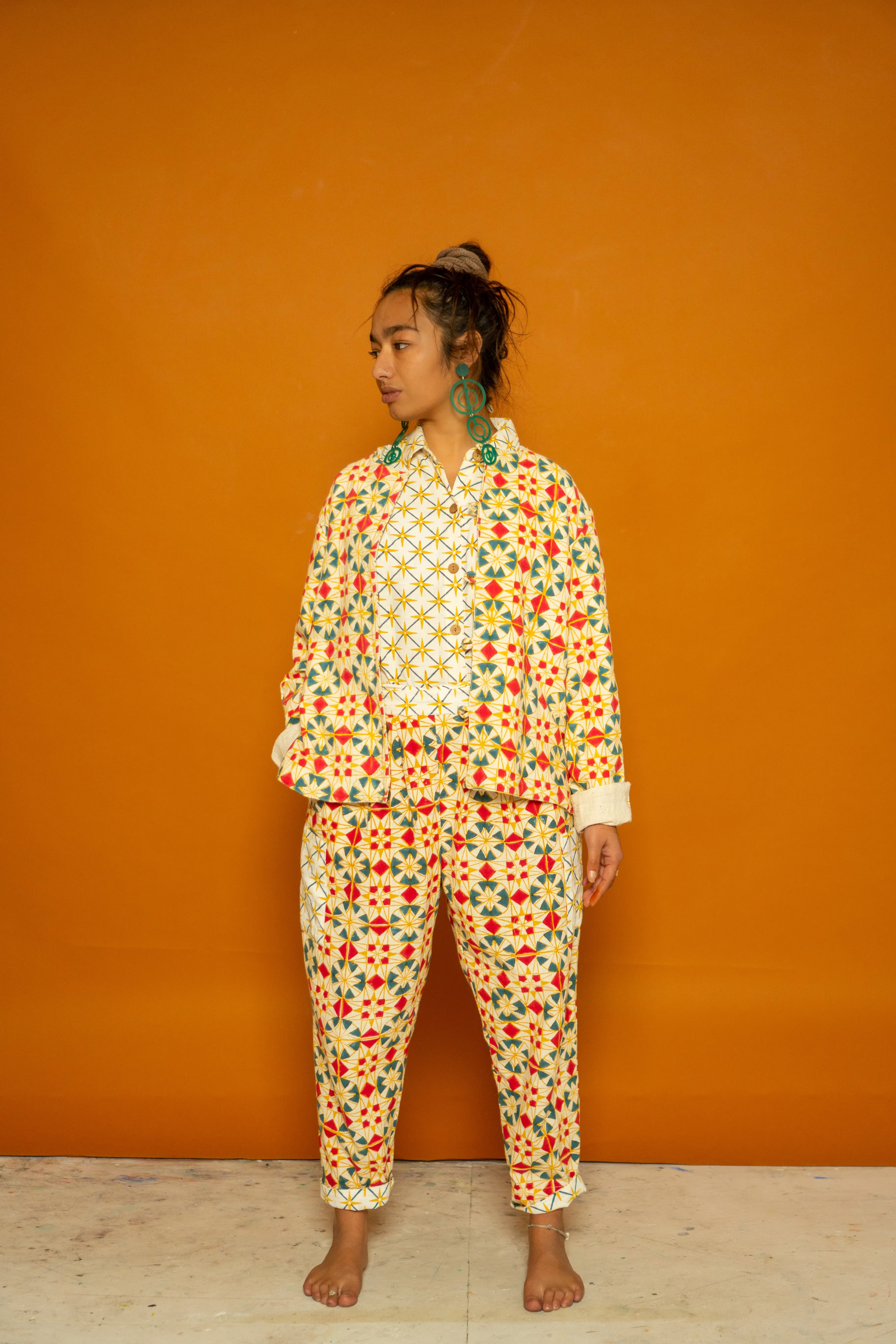 Reversible Jacket - Parcheesi & Star Print