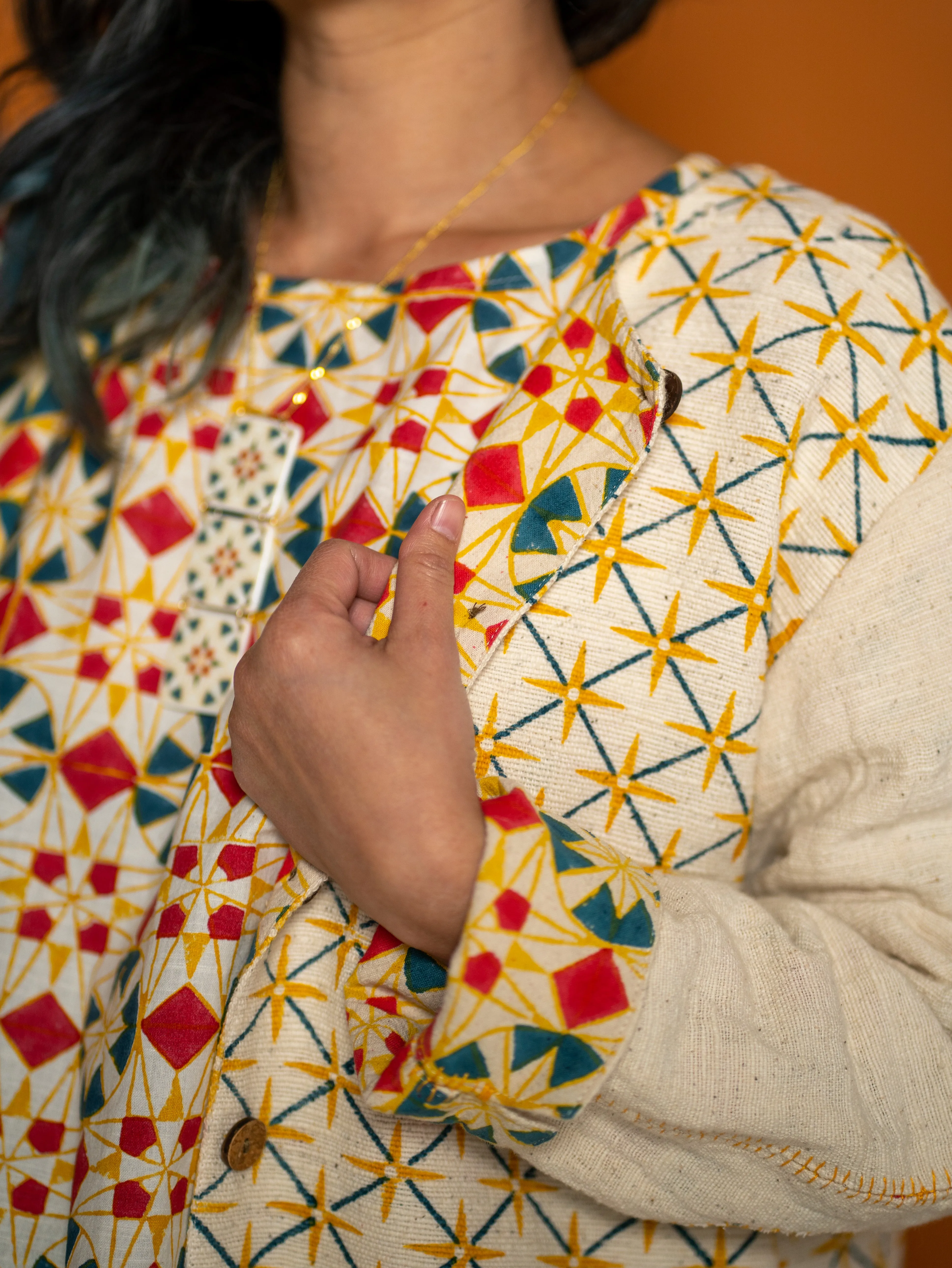 Reversible Jacket - Parcheesi & Star Print