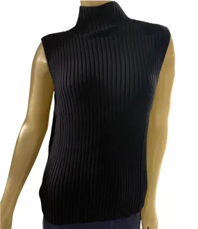 Sleeveless high neck sweater