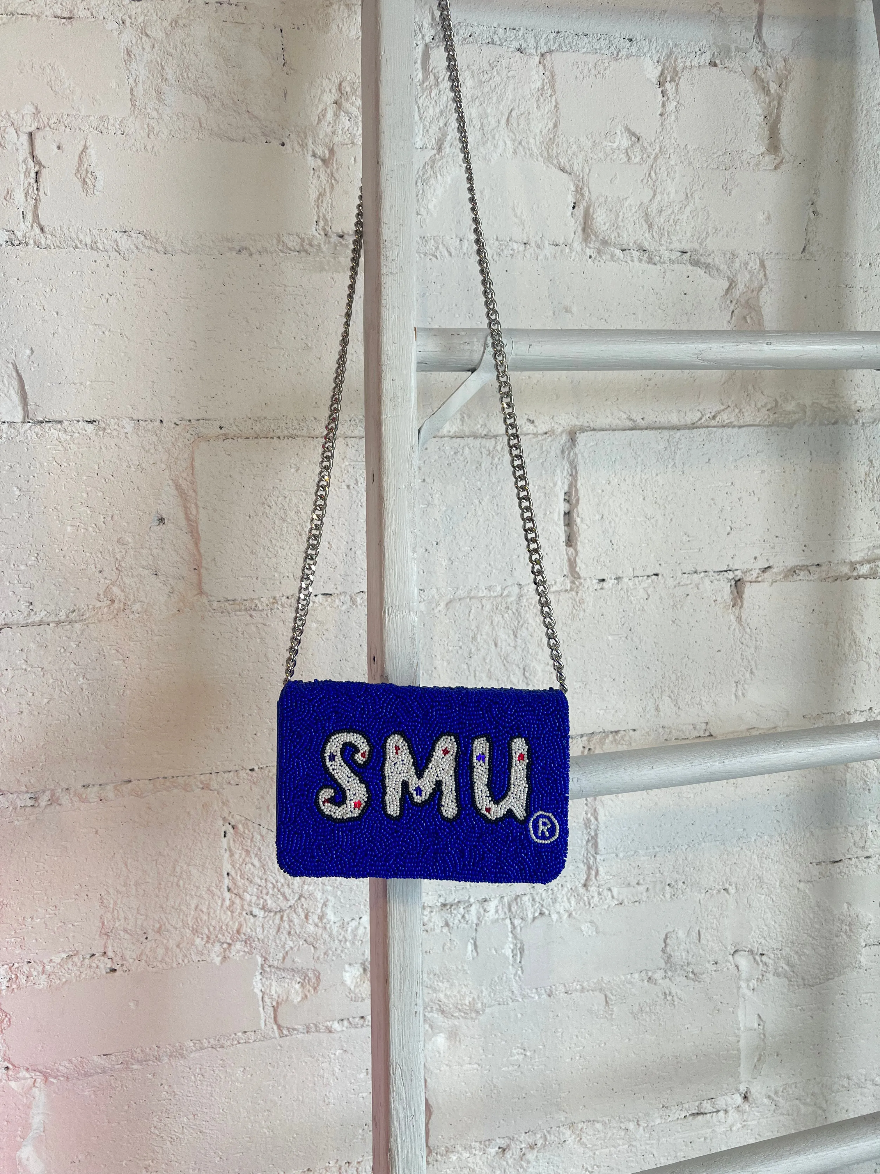 SMU Beaded Crossbody