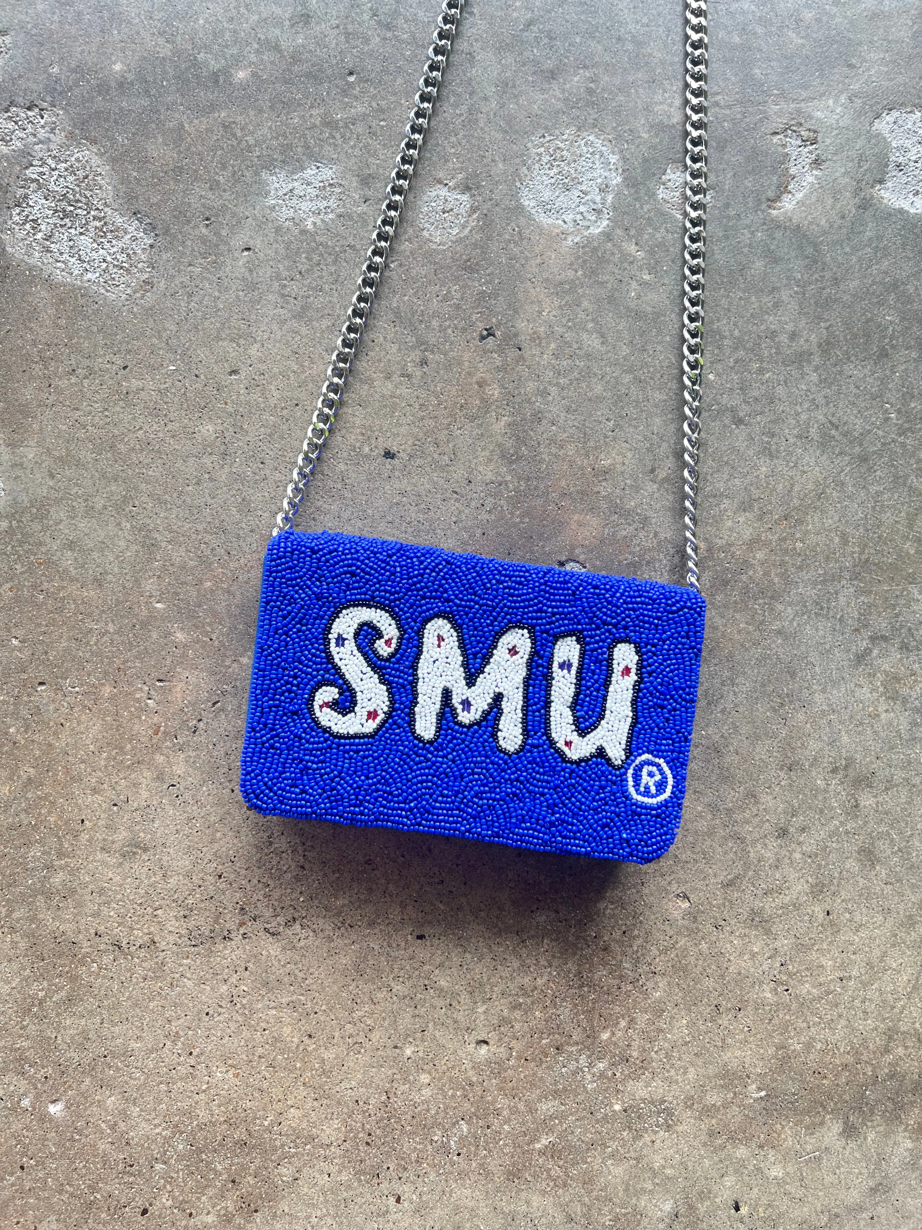 SMU Beaded Crossbody