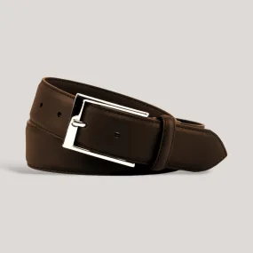 SOPHOS - Dark Brown Vegan Belt - Silver