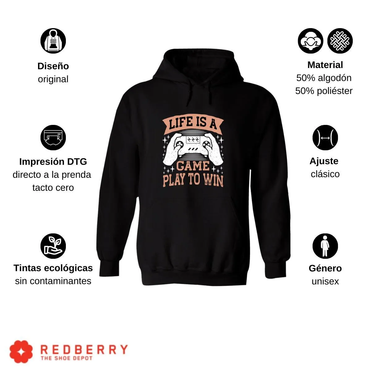 Sudadera Hombre  Hoodie Gamer Videojuegos Frases 085