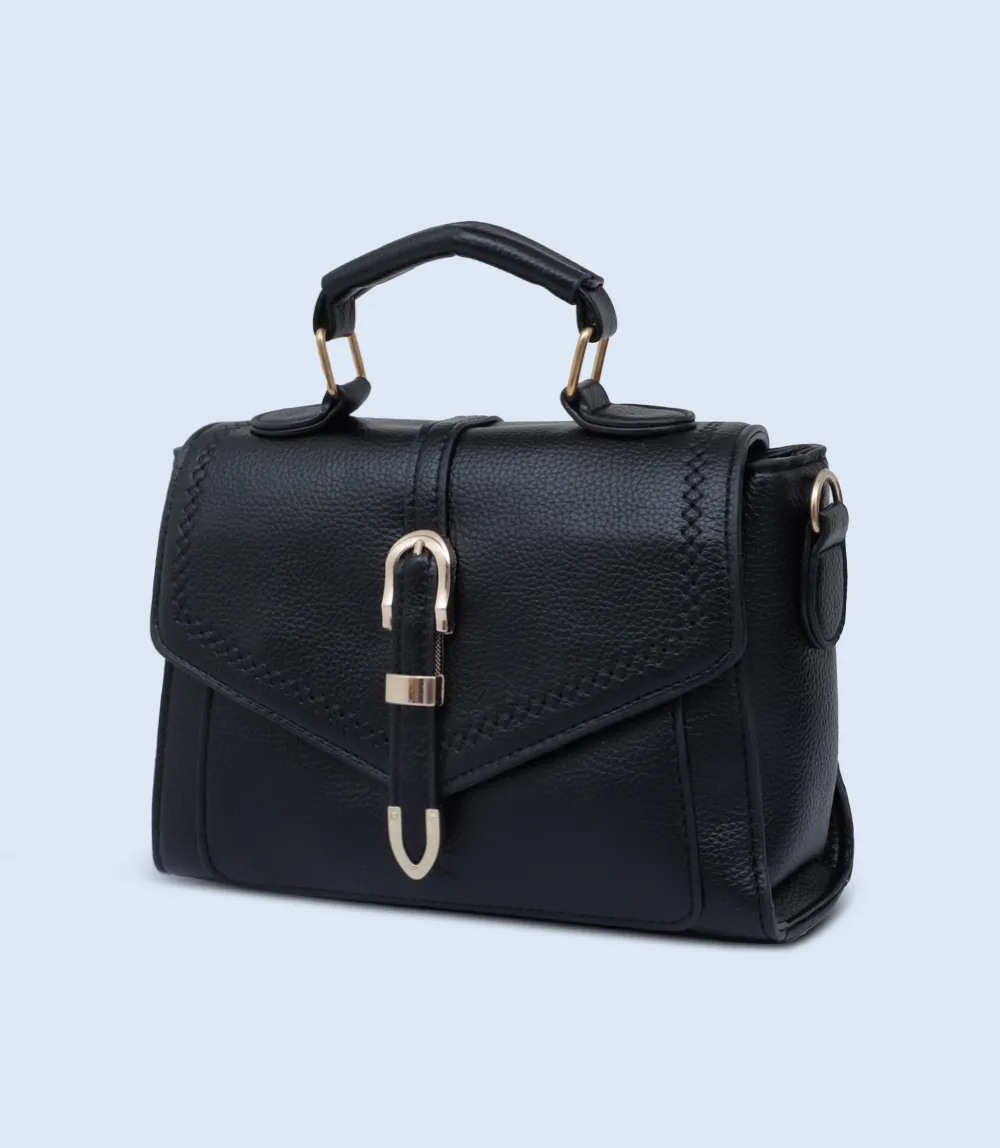 WB2760-BLACK-Women Boxy Bag